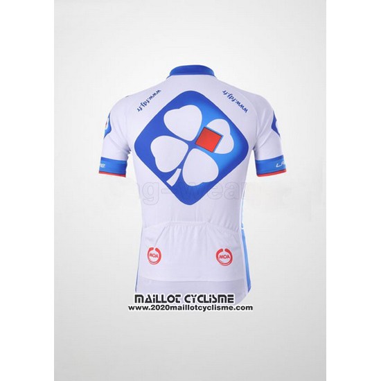 2010 Maillot Ciclismo FDJ Blanc et Azur Manches Courtes et Cuissard